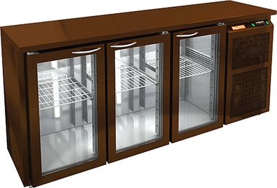 Стол охлаждаемый Hicold BNG 111 BR2 HT BAR (+2+10), 3 стекл.двери, увелич.объема, на низ.ножках