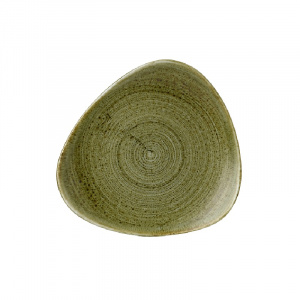 Тарелка мелкая треугольная 22,9СМ, без борта, Stonecast Plume, цвет Olive Plgrtr91