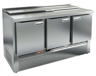 Стол для салатов Hicold Sle2-111Sn (1/6) б/крышк. (+2/+10) 1485х600х850мм, 3двери